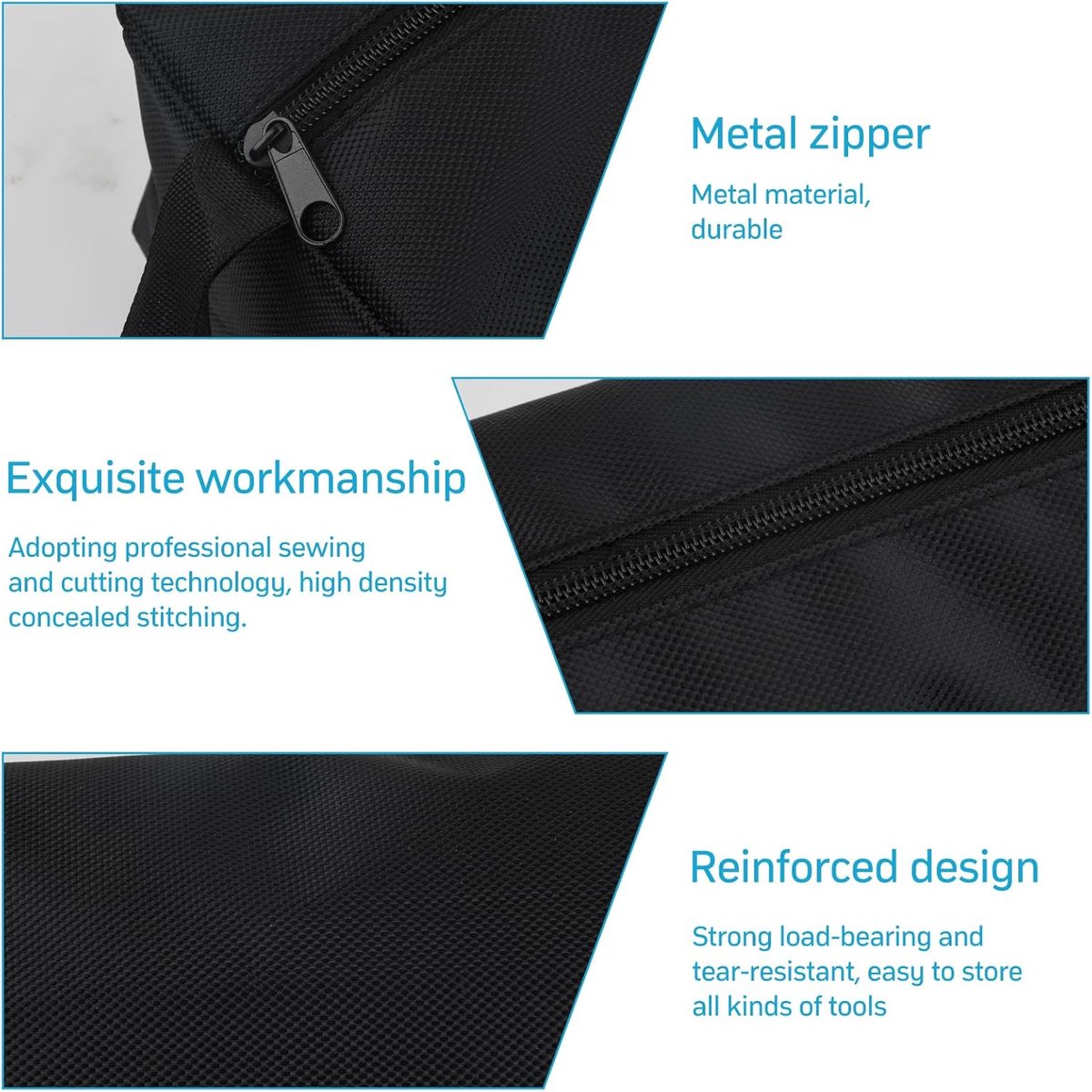2 pieces - 30*10*10cm and 25*8*8.5 cm - Tool bag - small tool bags - waterproof tool bags - sturdy small tool bag - for carpenter, tools and power tools - black and blue