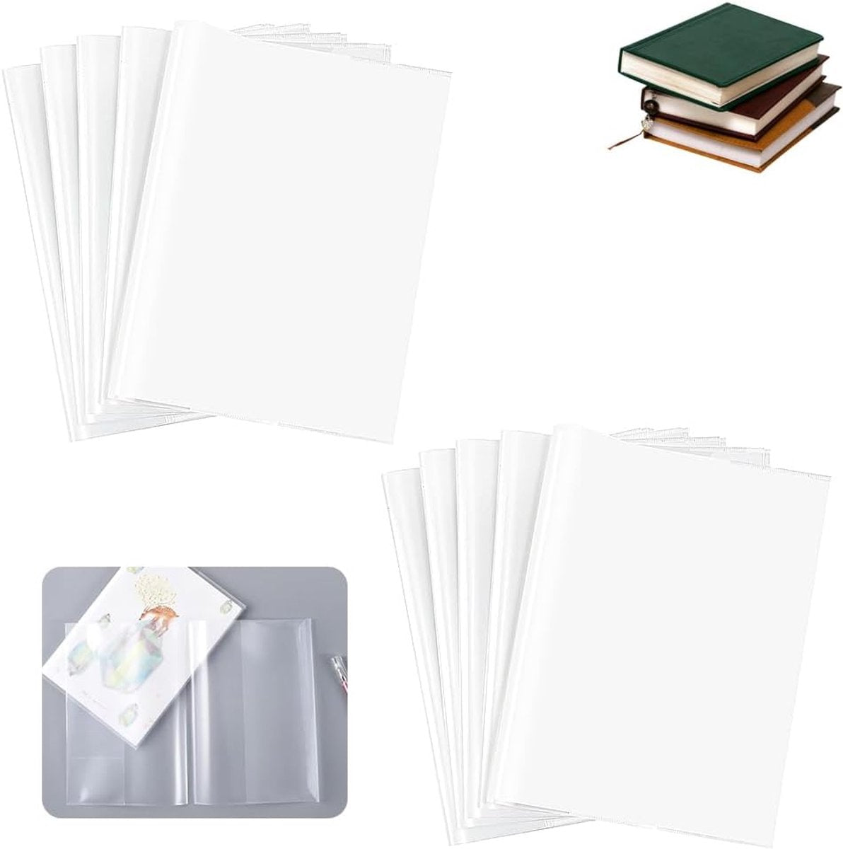 Book Sleeve - 10 pieces transparent A4 notebook cover - book cover - Book Sleeve - A4 book cover - Book Sleeve - Insert folders - paper book protector - transparent notebook cover - transparent notebook cover - Transparent