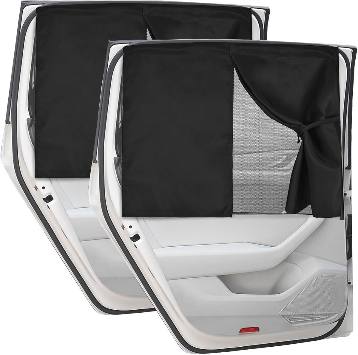 2 pieces - 71*47 cm - car sunshades - universal magnetic car sunshades - for windows - double-layer car sunshade covers - blackout car curtains - for privacy - blocking UV radiation and heat - with 10 magnets - black