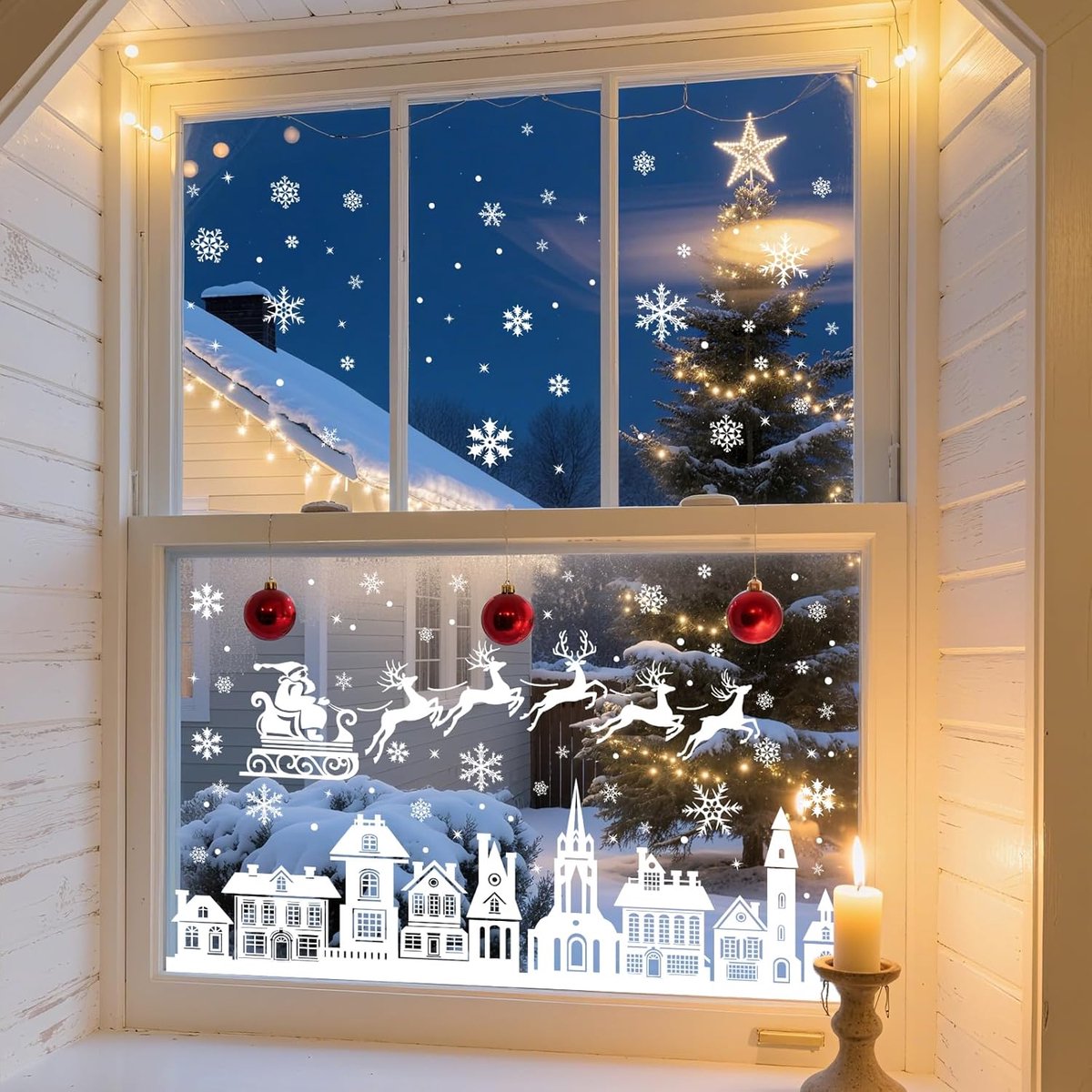 Christmas window stickers - 9 pieces - Window Decoration Stickers - Window Decoration Christmas - Christmas Decoration - Christmas Stickers - Window Stickers - Indoor Christmas Decoration - Reusable - Window Decoration - PVC - Christmas static window stic