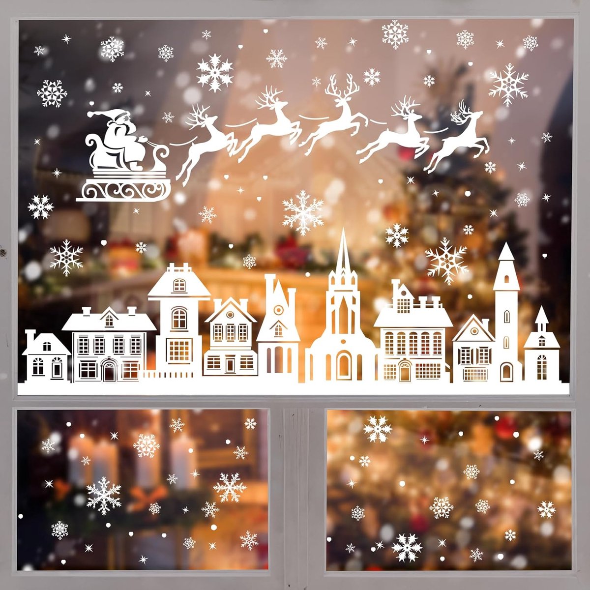 Christmas window stickers - 9 pieces - Window Decoration Stickers - Window Decoration Christmas - Christmas Decoration - Christmas Stickers - Window Stickers - Indoor Christmas Decoration - Reusable - Window Decoration - PVC - Christmas static window stic