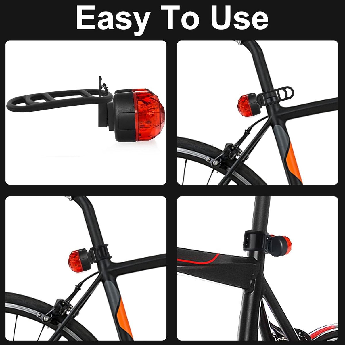10 pieces - bicycle rubber bands - bicycle light holder - bicycle light strap - silicone strap - bicycle accessories - for bicycle headlights and taillights - for flashlight, mobile phones, speaker holder, handlebar sets - 7*2.5*3.8 cm - black
