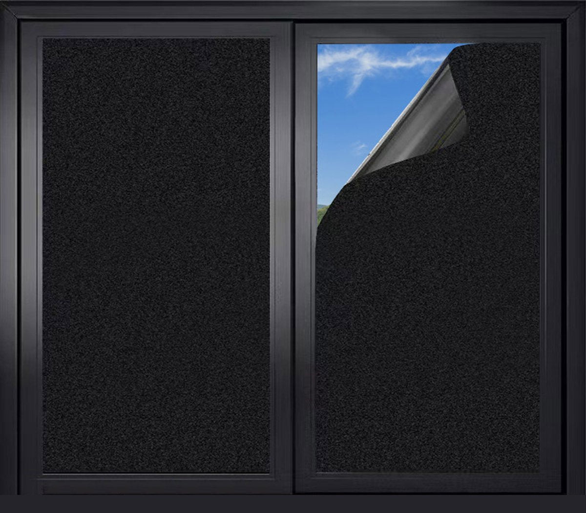 Window Film - Blackout Window Film - Sun Protection - Blackout Cloth - Black - Window Sticker - 45x100cm - Privacy Film Glass Windows - Adhesive Film Window