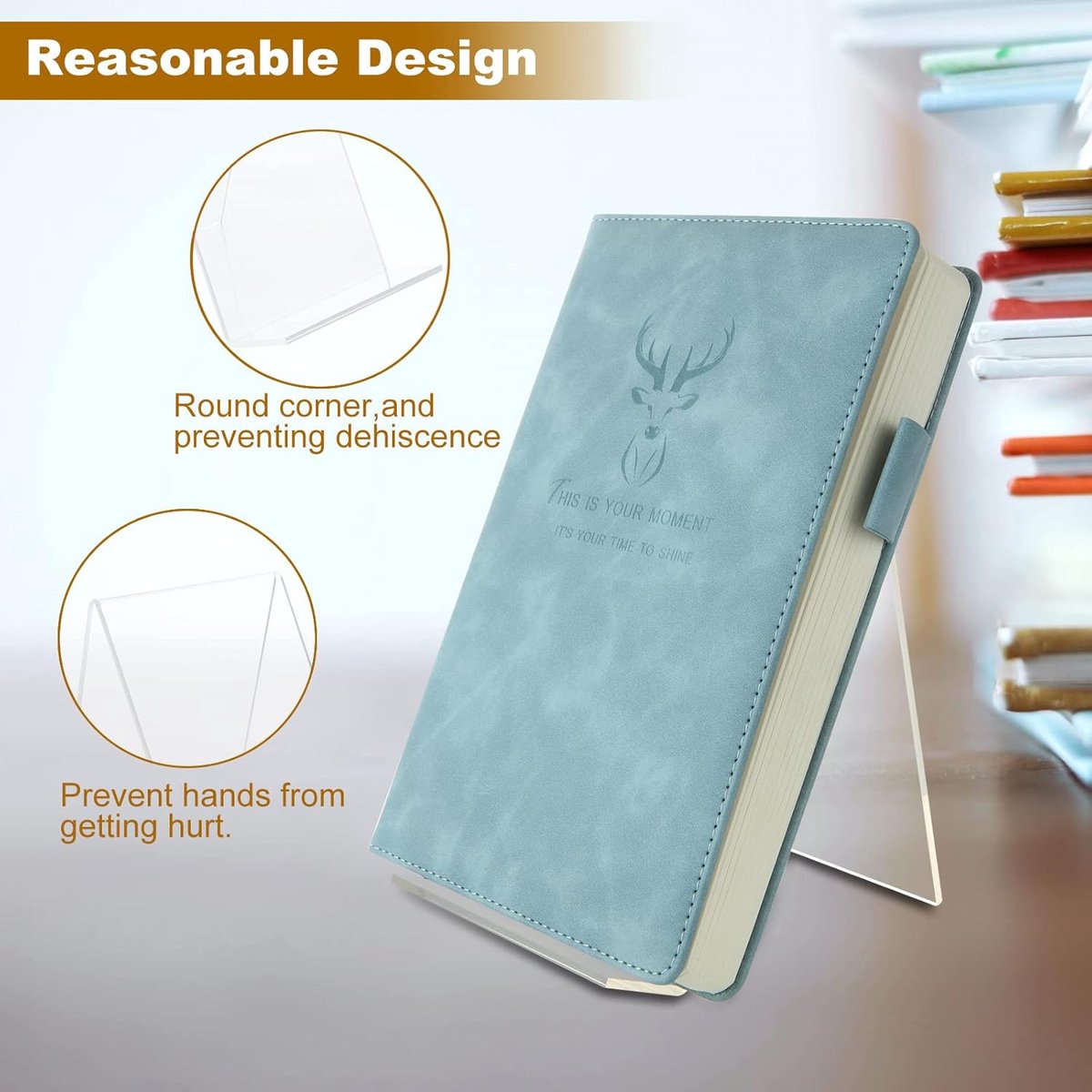 Bookends - 8 Pieces - Plate Holder - Sliding Stand - Phone Holder - Business Card Holder - Book Stand - Durable - Adjustable - Transparent - For Books, Cookbooks, Magazines, Postcards, Artwork - Acrylic - 10*11.5*13cm