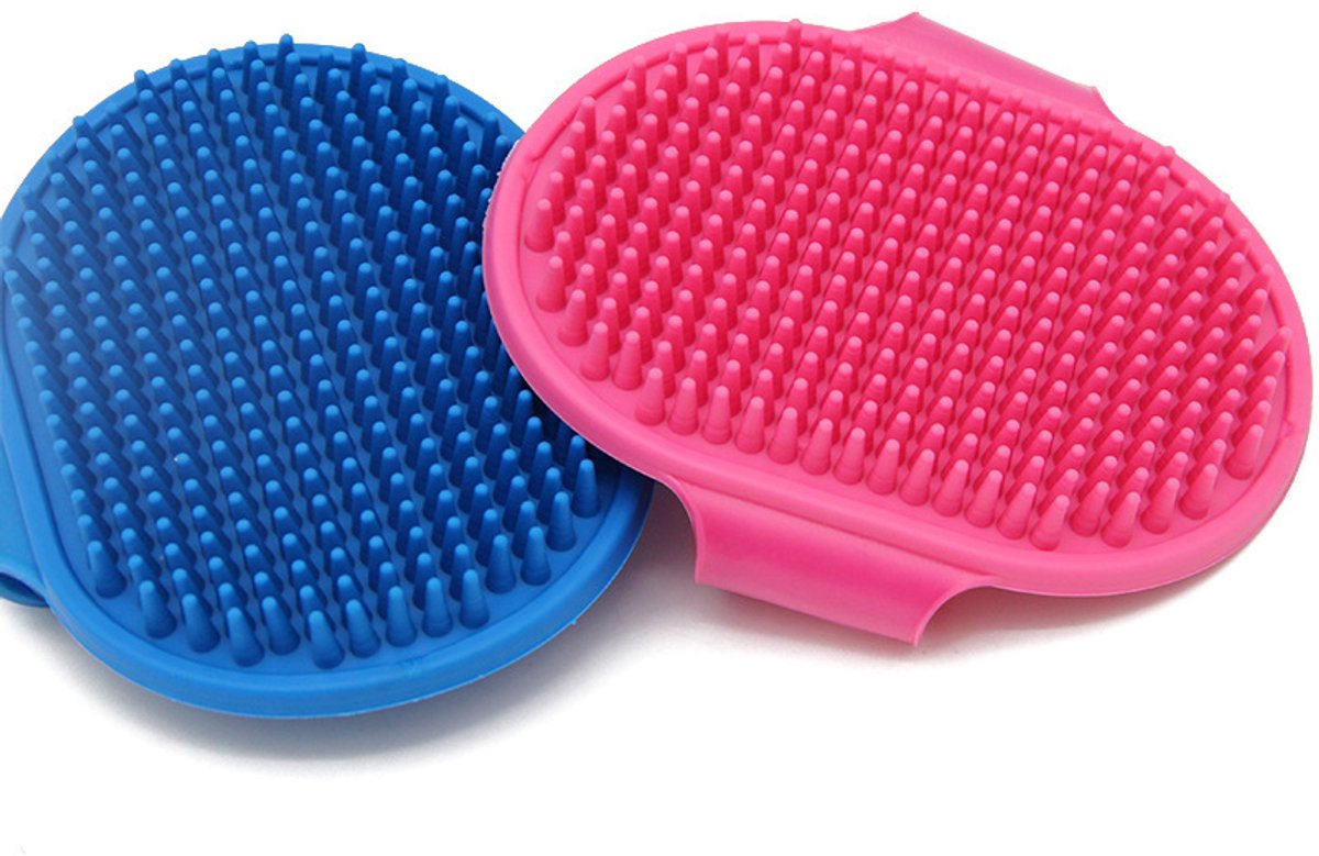 Pet Hair Remover - 2 Pieces - Cat Comb - Pet Hair Remover - Pet Grooming Gloves - Pet Silent Hair Removal Gloves - Dog Brush - Cat Brush - Reusable - For Small, Medium and Large Pets - Blue+Pink