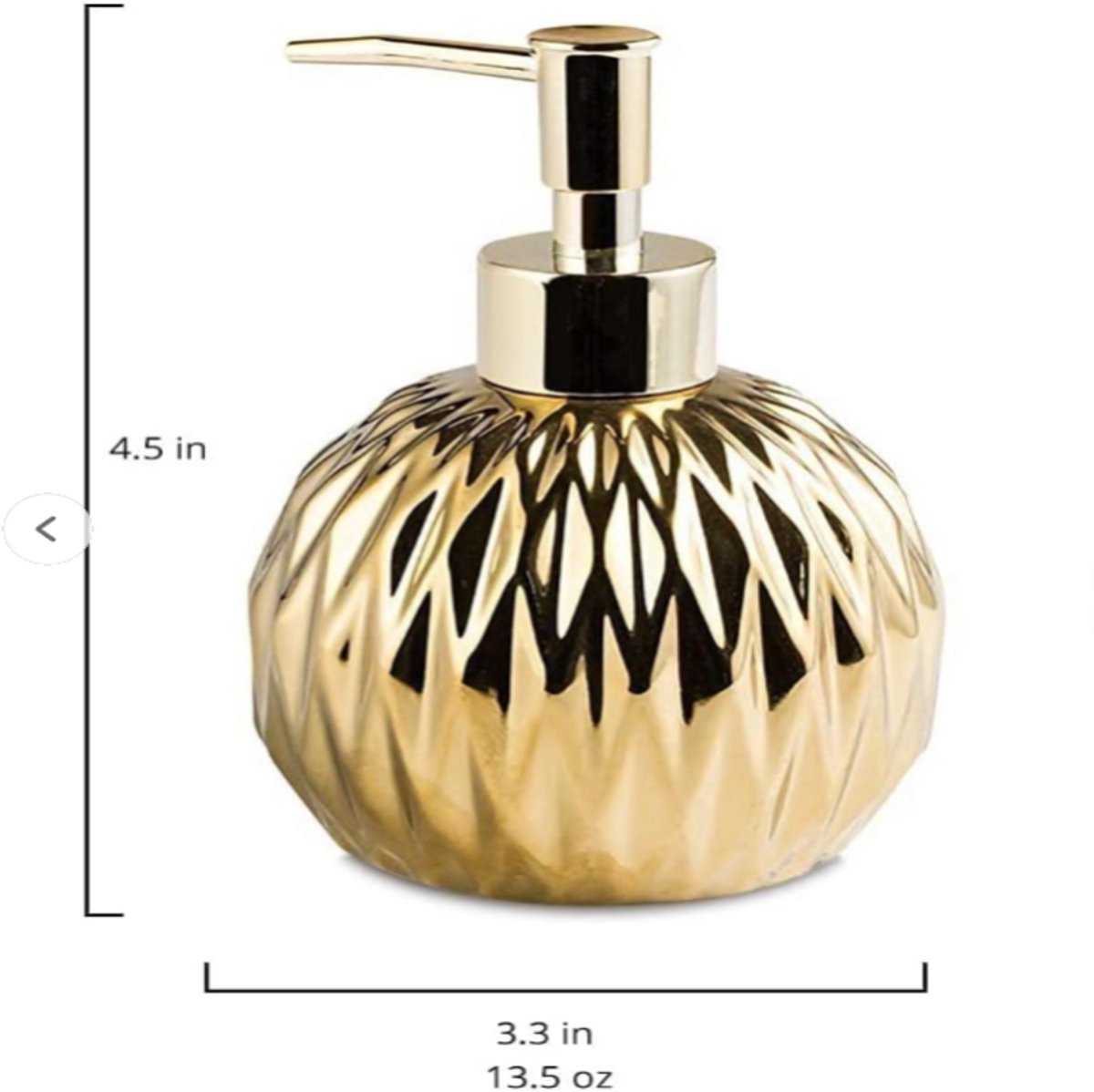 Modern ceramic soap dispenser gold for bathroom and kitchen