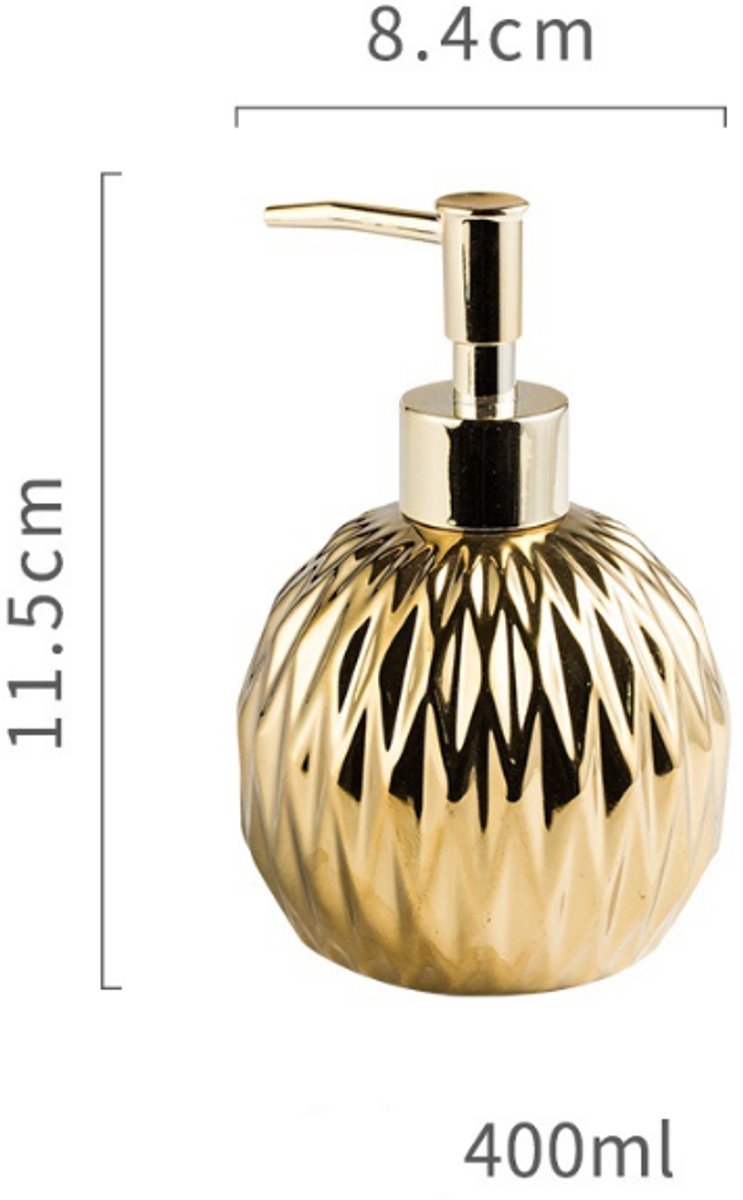 Modern ceramic soap dispenser gold for bathroom and kitchen