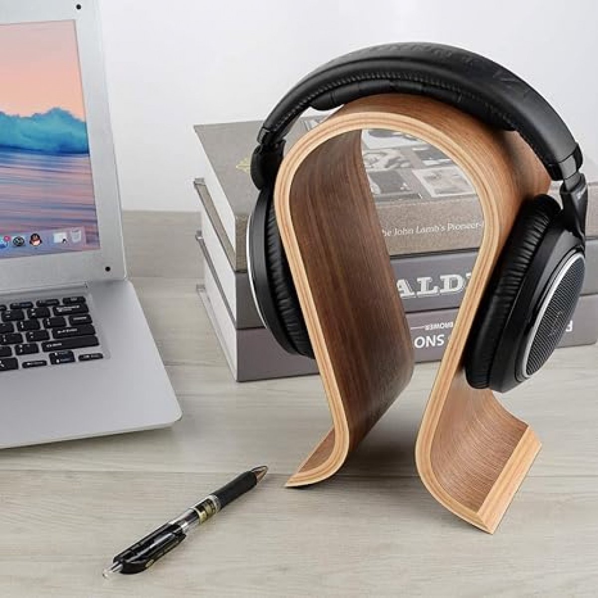 Headset Stand - Headphone Stand - Headphone Holder - Headphone Hook - Headphone Hanger - Wooden - 255*100*155MM - Wood Color