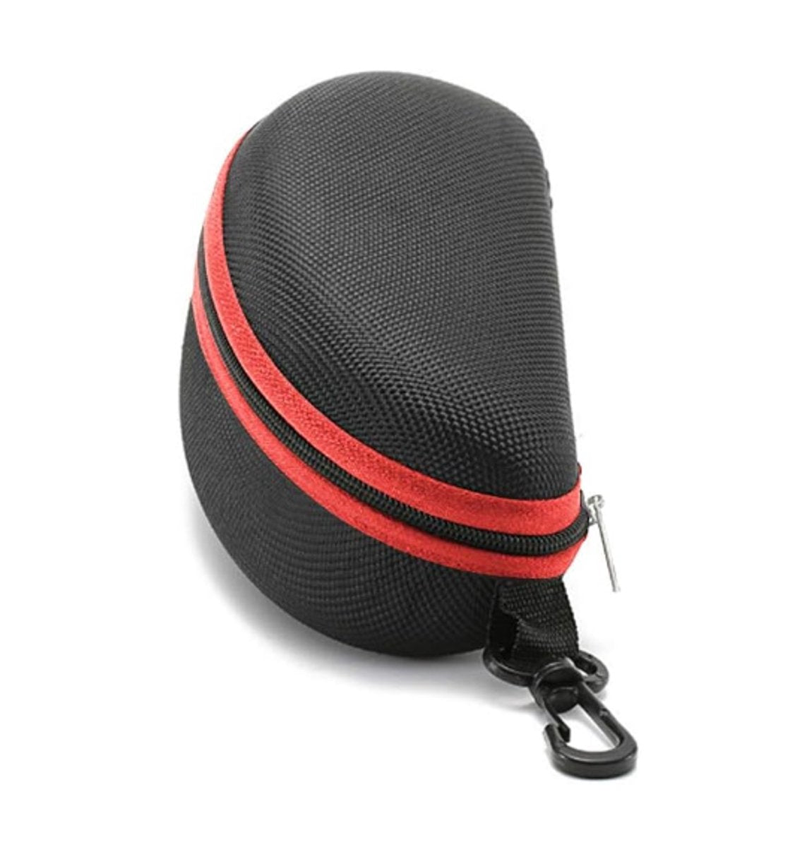 pieces - glasses case - glasses case - sunglasses accessories - Hard glasses case - sunglasses case - for women men - black/red - with plastic carabiner - Zipper - 17x8x6cm - EVA - wearable protection