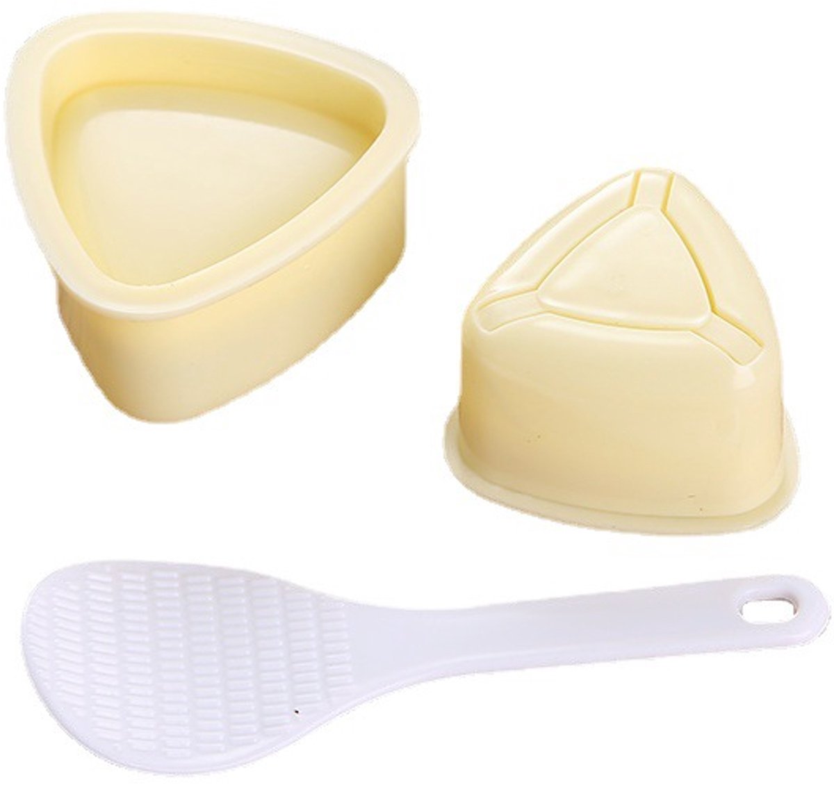 2-Piece Set - Onigiri Mold - Onigiri Mould - Onigiri Shape - Triangular Rice Ball Mold - PP - 7*7.5*4 CM - Rice Former - Yellow - Kitchen Tools - Sushi Maker