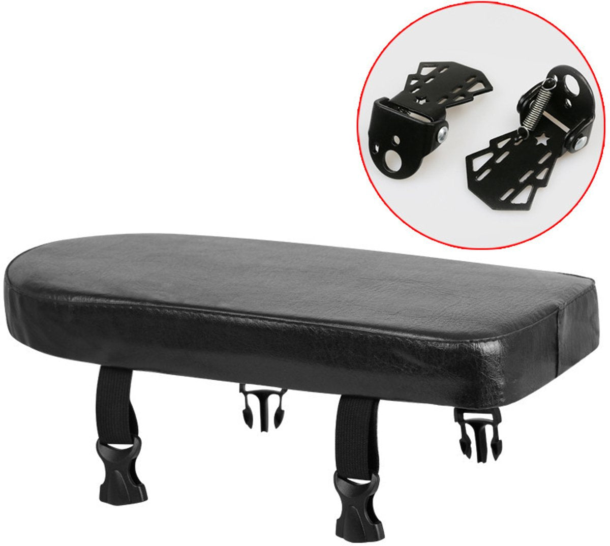 Rear Bicycle Seat - Bicycle Seat Rear Seat - With Footrests - Luggage Carrier Cushion - Rear Bicycle Seat - Universal - Black