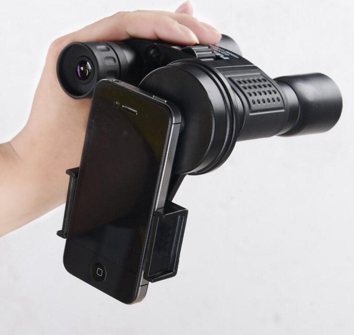Smartphone Holder - Mobile Phone Adapter Mount - Smartphone Photography Accessory - Phone Camera Lens Set - Clip-On Design - for spotter's/binoculars/telescope with Ø 2.5 - 4.5cm