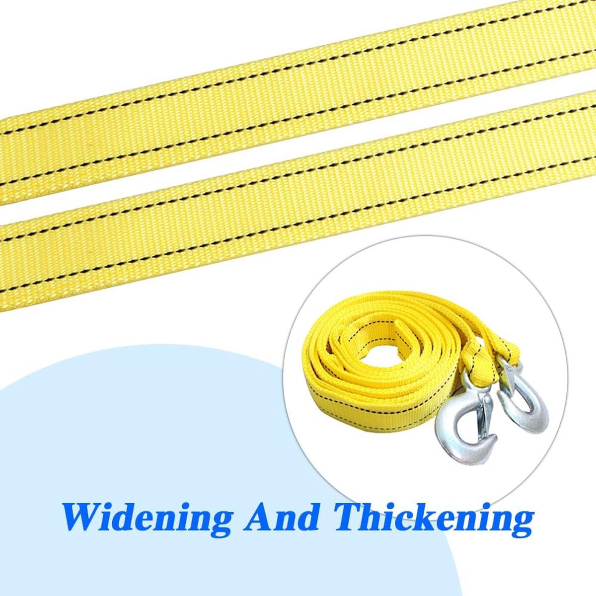 Tow rope Tow strap Tow rope car - 4 m 5000KG - nylon and steel - yellow