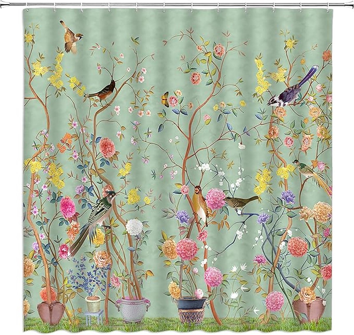 Shower curtain - Waterproof - bath curtain - bathroom curtain - Printed shower curtain - Polyester - 150*180cm - green