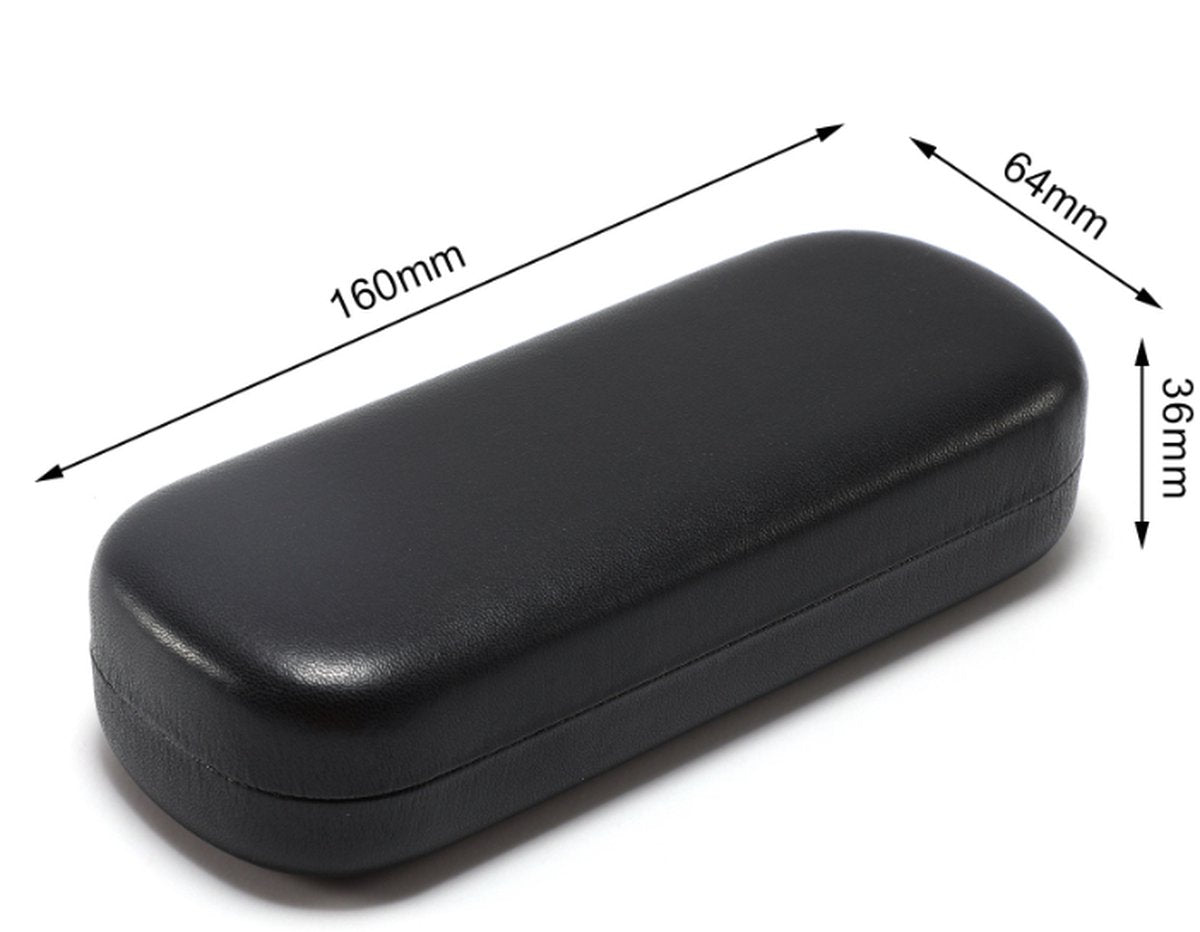 Glasses case - glasses case for men and women - sturdy case - sunglasses case - black - PU - 160*64*36mm