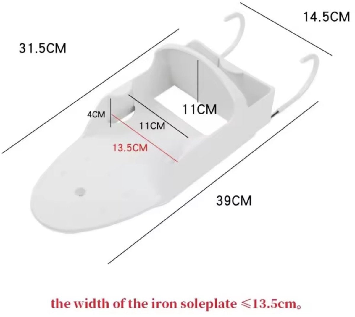 Ironing board holder - Hanging system for your ironing board AND iron - simple ironing board holder - white - plastic