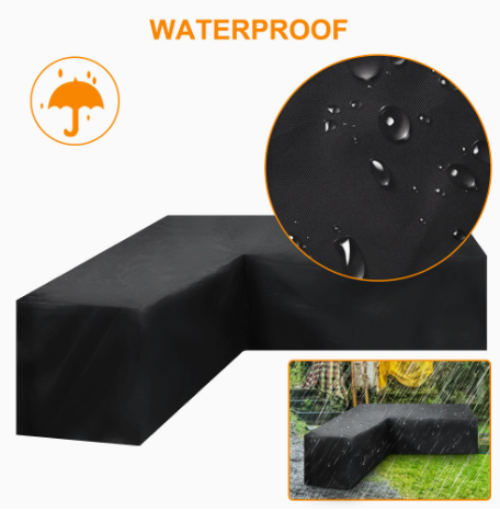 12 Sizes L-Shape All-Weather Cover Waterproof Rattan Corner Furniture Protector Garden Patio Outdoor Sofa Cover Dust Cover270*200*82cm