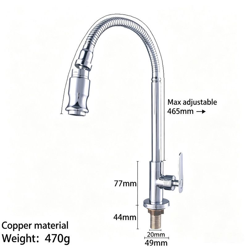 Outdoor Faucet - 360° Kitchen Mixer Flexible Neck Laundry Room Faucet Bar Garden Outdoor Faucet