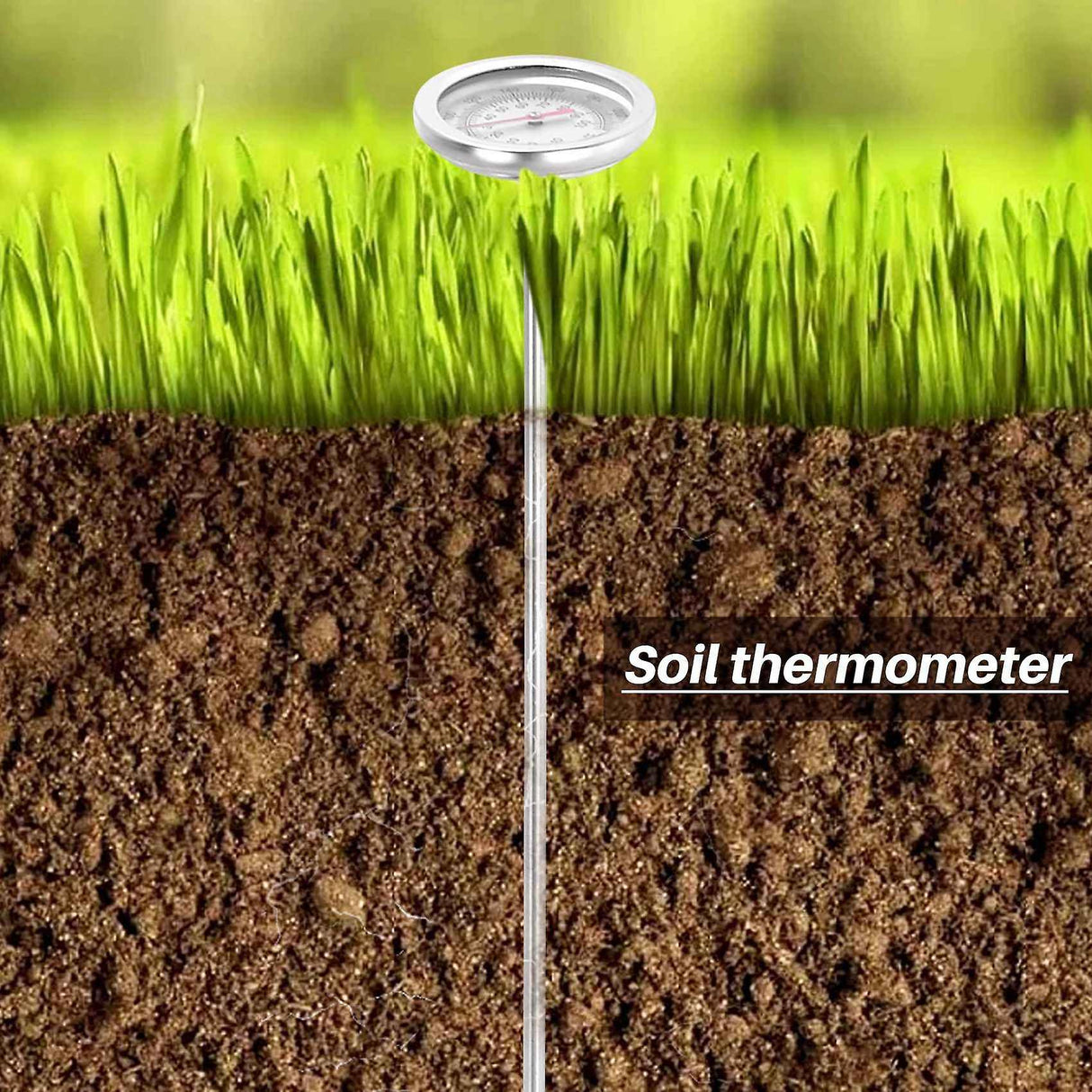 Compost soil thermometer 50 cm length stainless steel