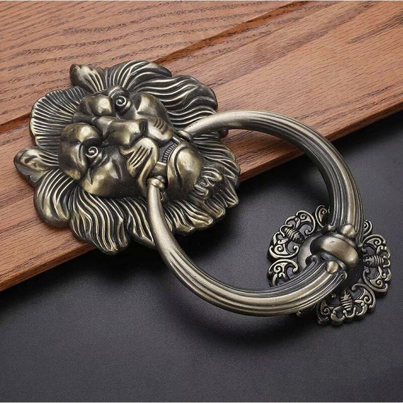 Bronze Lion Head Door Knocker Elegant Classic Home Decor