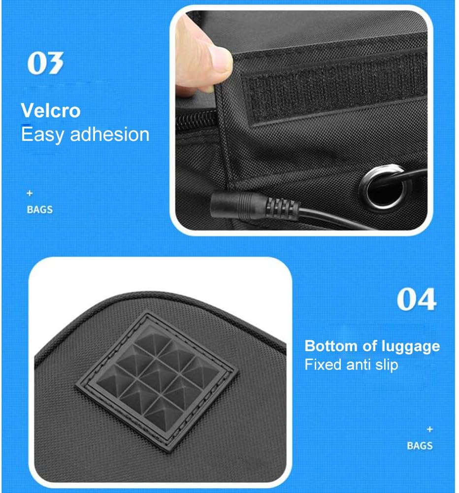 12V Car Insulated Bag, Electric Picnic Bag, Lunch Bag, Foldable Bag for Carrying Picnic Food - 29cm x 21cm x 11cm