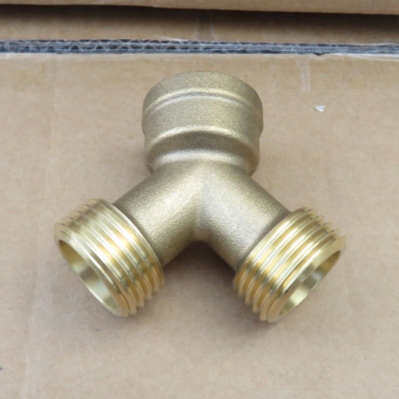 3/4 Inch Brass Y-Type Tee Connector, 6 points (27mm Male/24mm Female) Thread Pipe Splitter for Water Hose