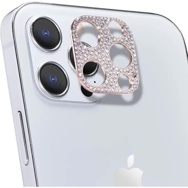 Diamond Camera Lens Cover Compatible with iPhone 12 Pro Max Protective Sticker Rose Gold