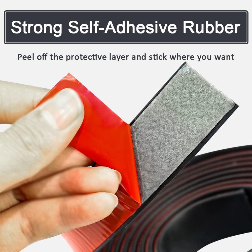 Adhesive Rubber Strips with Adhesive Backing Self Stick Neoprene Solid Rubber Sheets Rolls Strips for Gaskets Pads Seals Crafts Protection (1" Wide x 1/8" Thick x 10' Long)