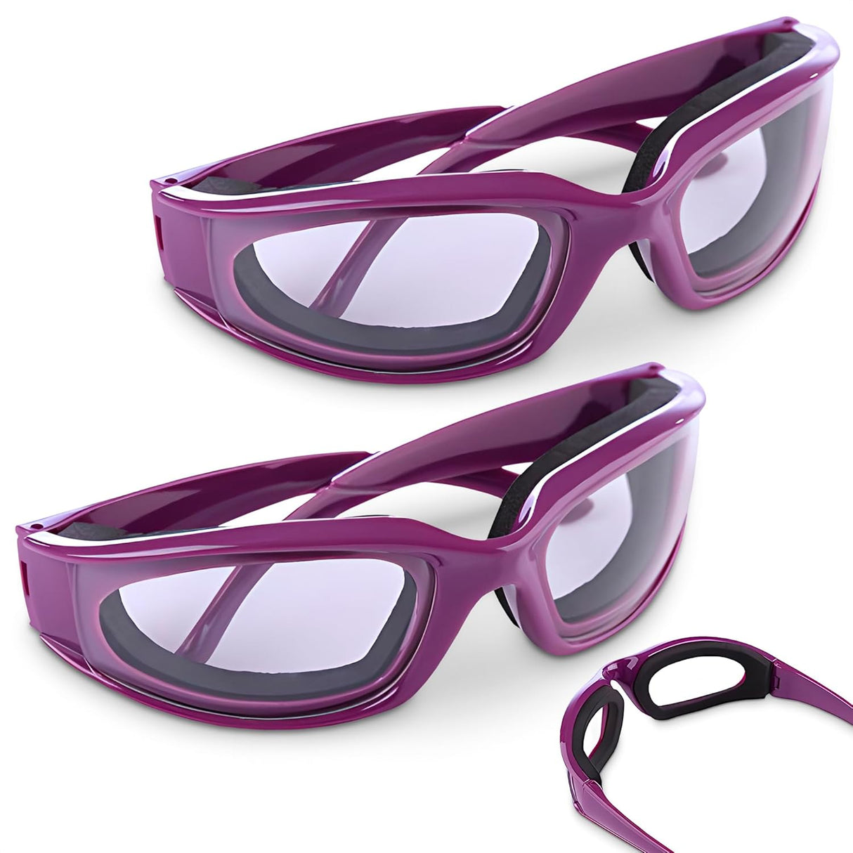 Onion Cutting Goggles Safety Glasses for Women - 2Pcs Onion Goggles for Women Dust Goggles Adult Airsoft Eye Protection Glasses - Kitchen Accessories purple onions Eye Goggles for Dust Protection