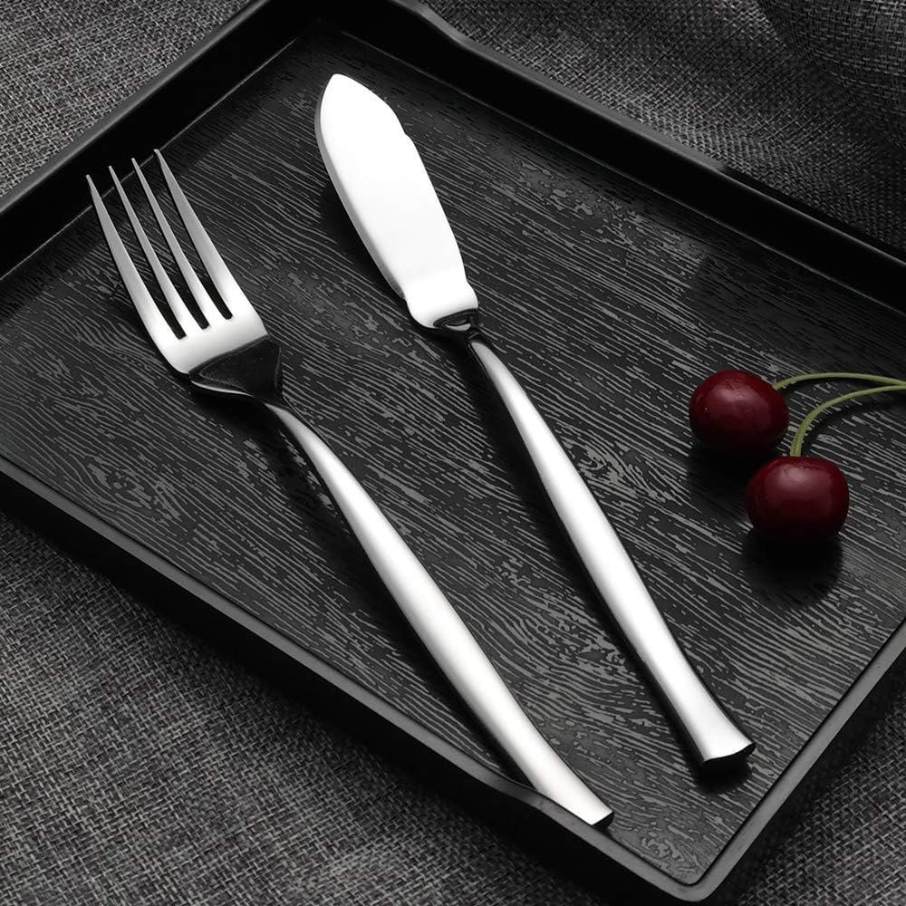 8-Piece Stainless Steel Fish Forks and Knives, Serving Set