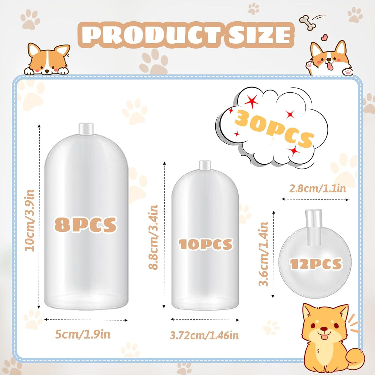 30 Pack Replacement Squeakers for Dog Toys, Plastic Dog Toy Squeakers Repair Squeaky Dog Toys DIY Toy Accessories Pet Squeaker Insert Replacement Cat Dog Toys (3 Models)