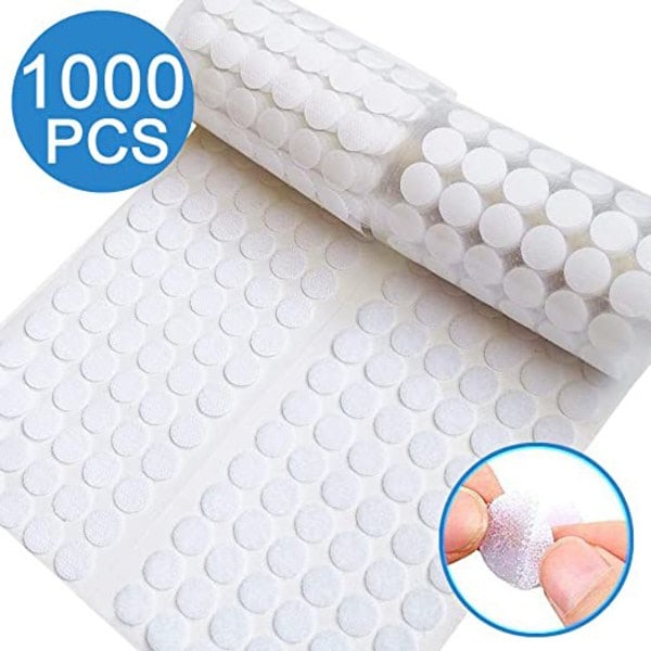 Velcro 10mm Round Self Adhesive 1000pcs White Nylon Silent Hook and Loop Fasteners for Kids Early Education