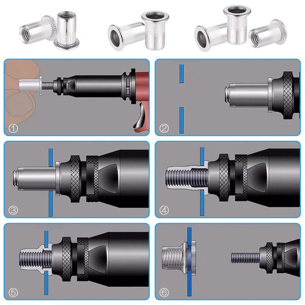 60pcs 304 Stainless Steel Rivet Nut M8 Flat Head Blind Nut Threaded Rivet Nut Rivet Nut for Threaded Insert Plys