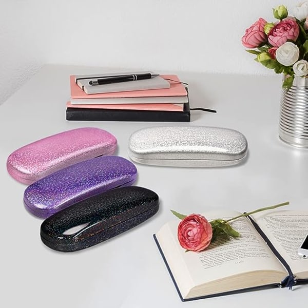 (4 pcs) Glasses Case, Unisex Hard Shell Glasses Case Protect