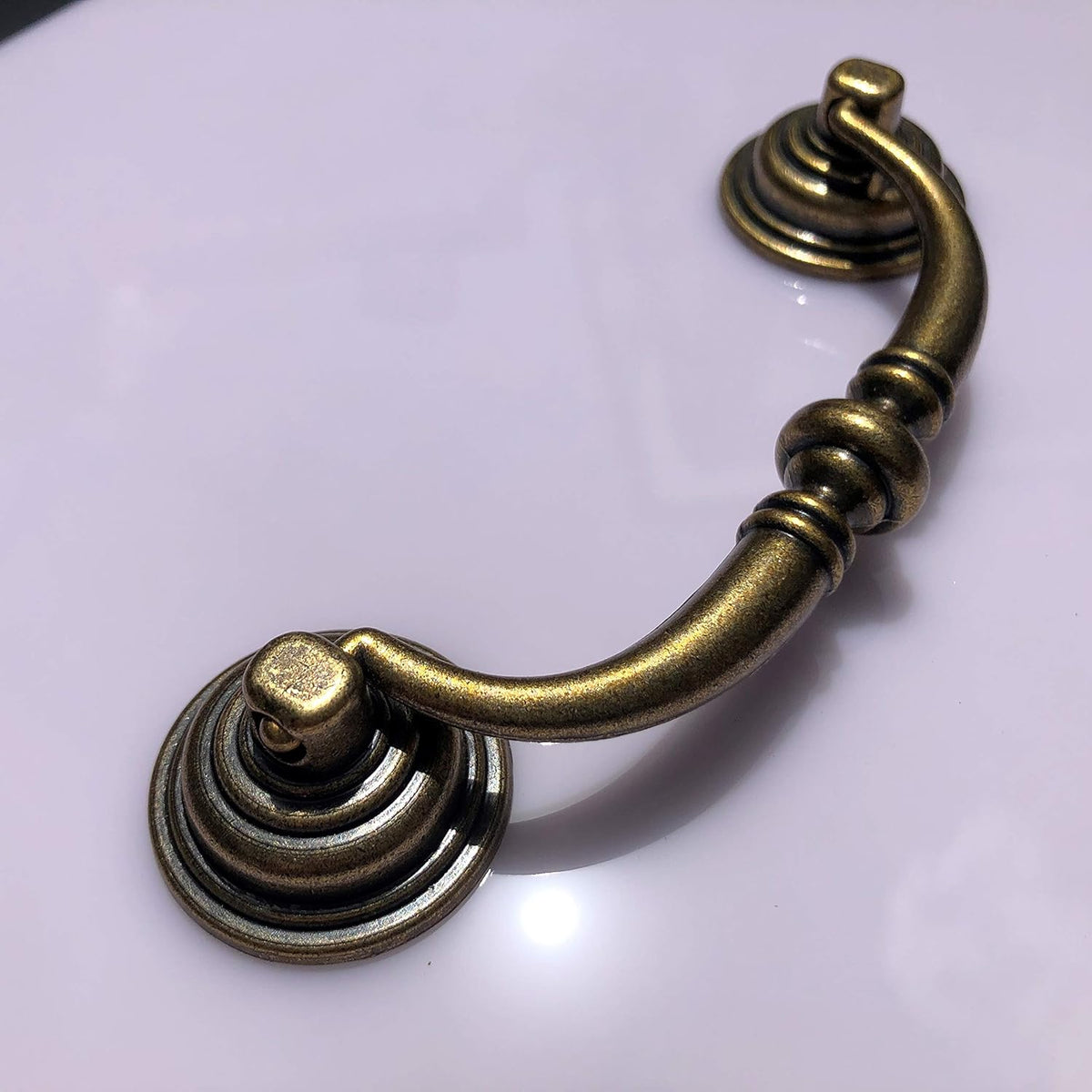 10 Pack 4.25"Hole Center Shabby Chic Drawer Pulls Handles Antique Bronze Kitchen Cabinet Drop Bail Pulls Handles (108mm/Antique Brozne)