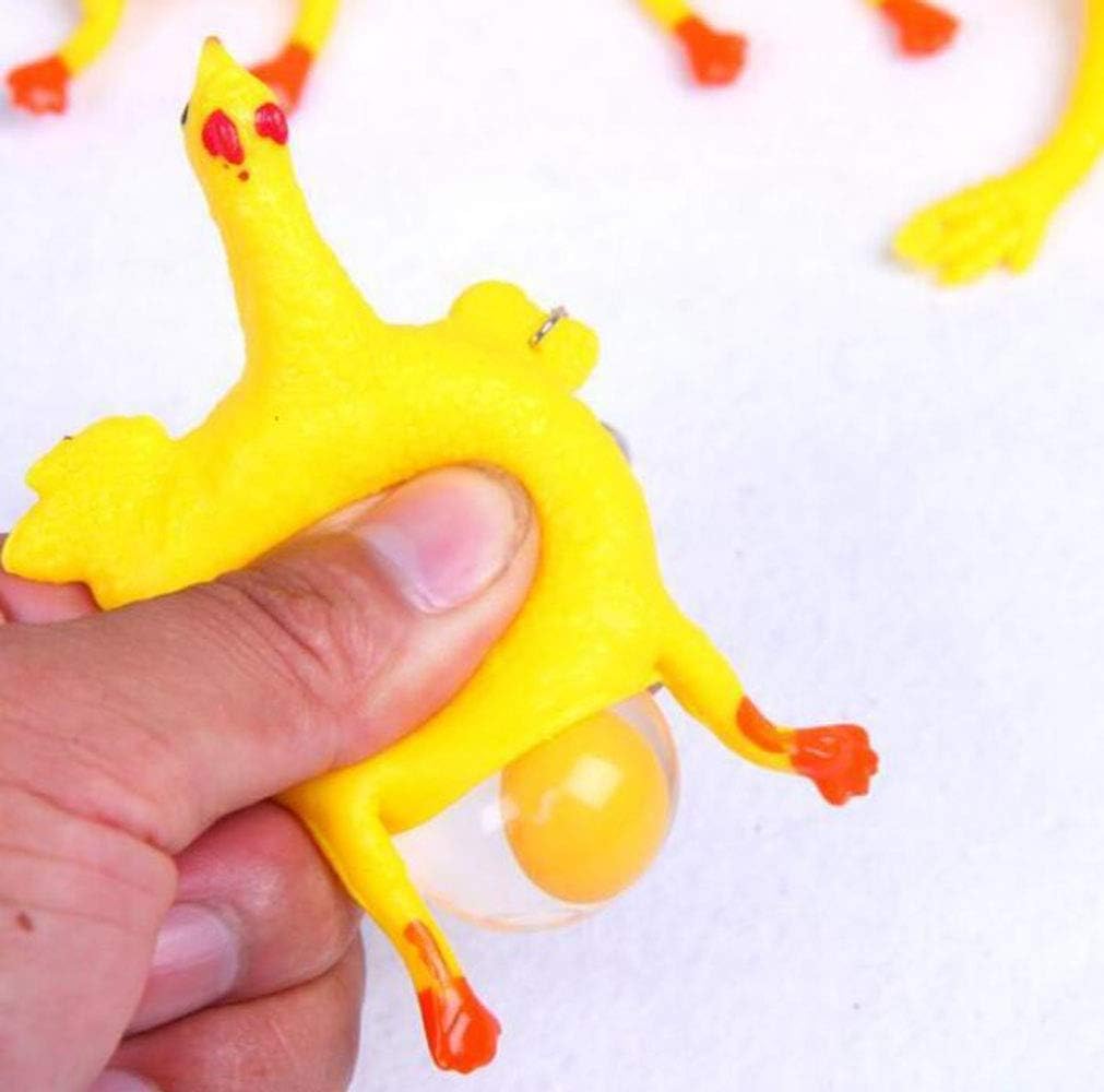Stress Relief Squeeze Toy Laying Hen Ventilation Chicken Keychain, Trick Yux Compatible