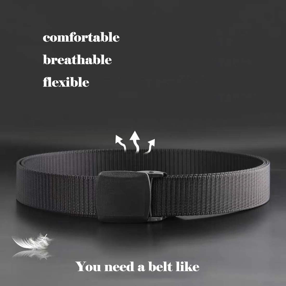 Nylon Military Tactical Belt 3 Pack, Military Hiking Rigger, Men's belt made of nylon mesh belt,Breathable comfortable