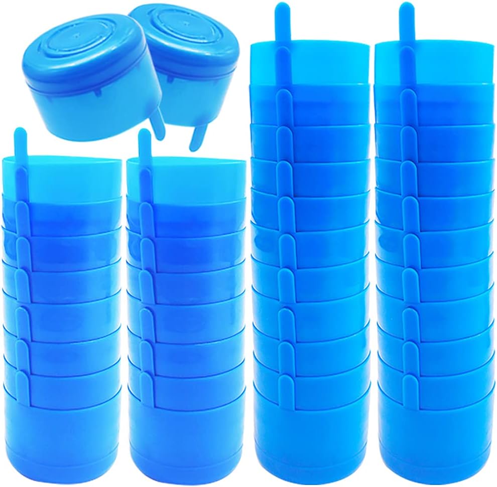40 Pcs Non Spill Caps,Anti Splash Bottle Caps,Replacement Water Bottle Snap On Cap,Reusable Non-Spill Cap for 55 mm 3 and 5 Gallon Water Jugs