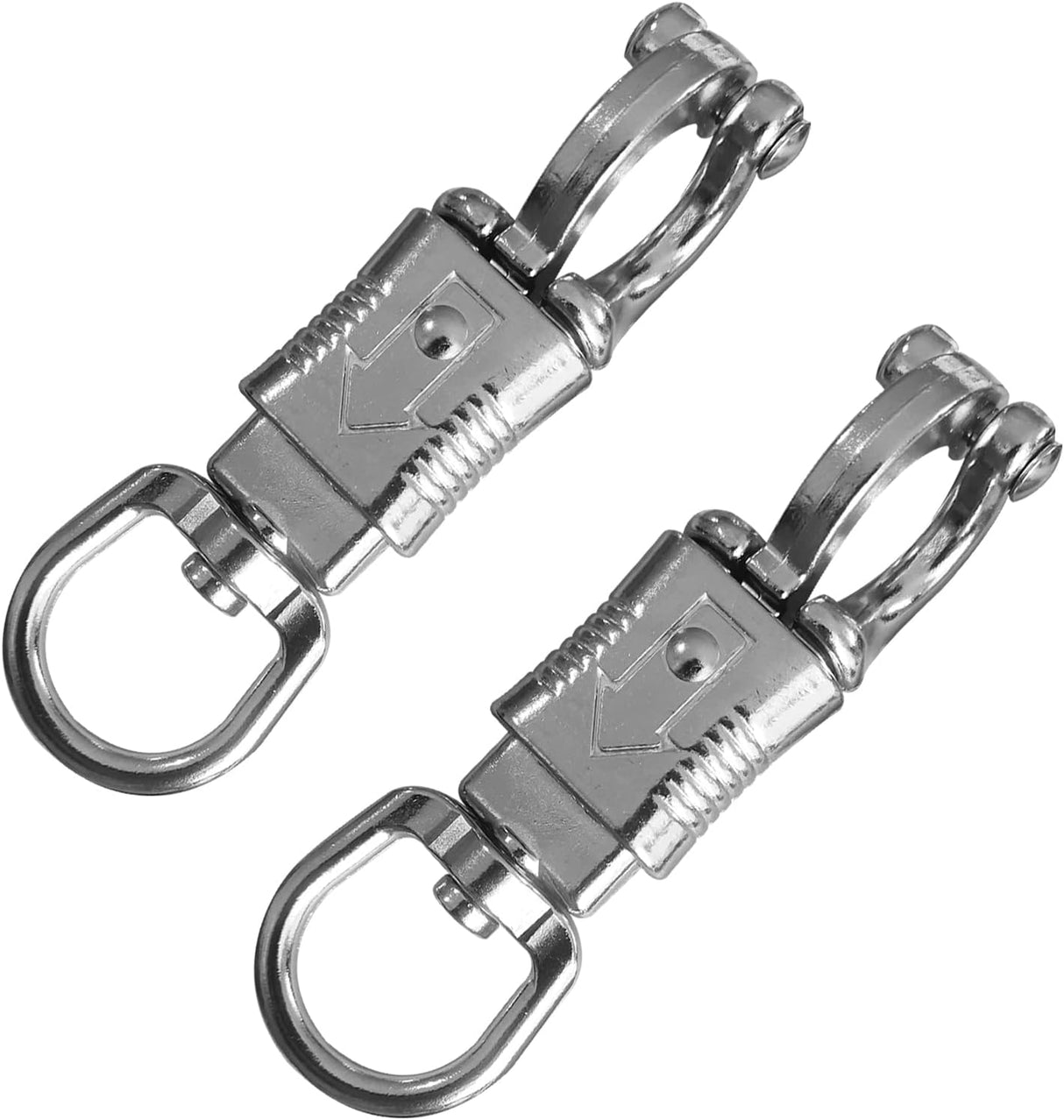 Ackron Panic Snap,Quick Release U-Type Snap Quick Release Clip Suitable for Lead Ropes Tie Offs Rotatable Eye Quick Release Buckle Clips Animals Riding Accessories 2 Piece
