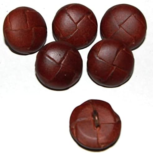 7/8" Medium Brown Genuine Leather Buttons