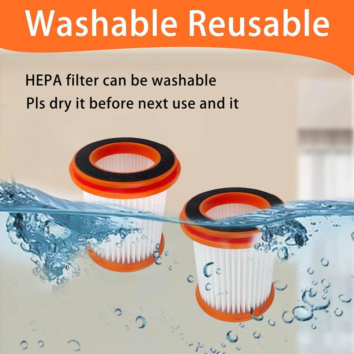 HEPA Filters for Voweek VW-VC08,for Moosoo XL618 Pro Vacuum Cleaner, 5 Pack Replacement Filter