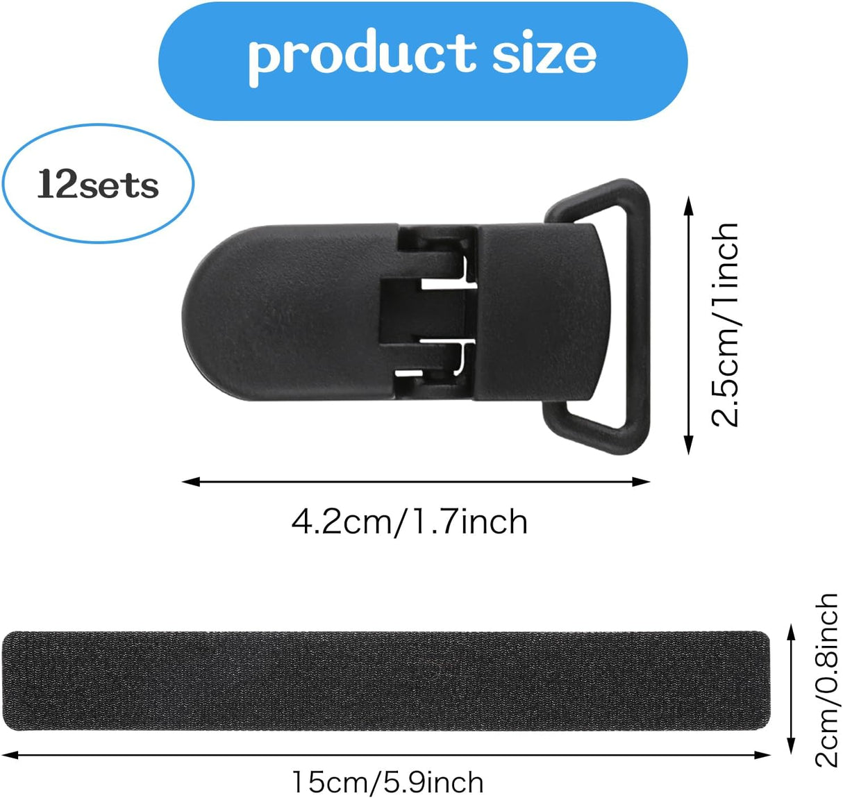 12 Pack Garden Flag Clips Anti Wind Garden Flag Stand Stoppers Flags Pole Clips to Hold Flags in Place, Support Rod Accessories (Black)