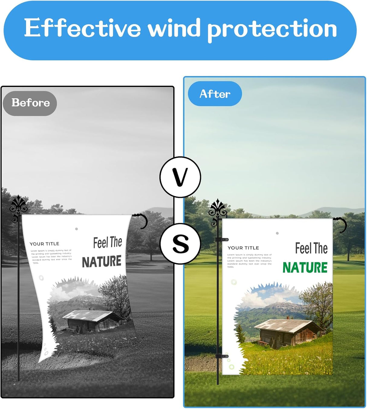 12 Pack Garden Flag Clips Anti Wind Garden Flag Stand Stoppers Flags Pole Clips to Hold Flags in Place, Support Rod Accessories (Black)