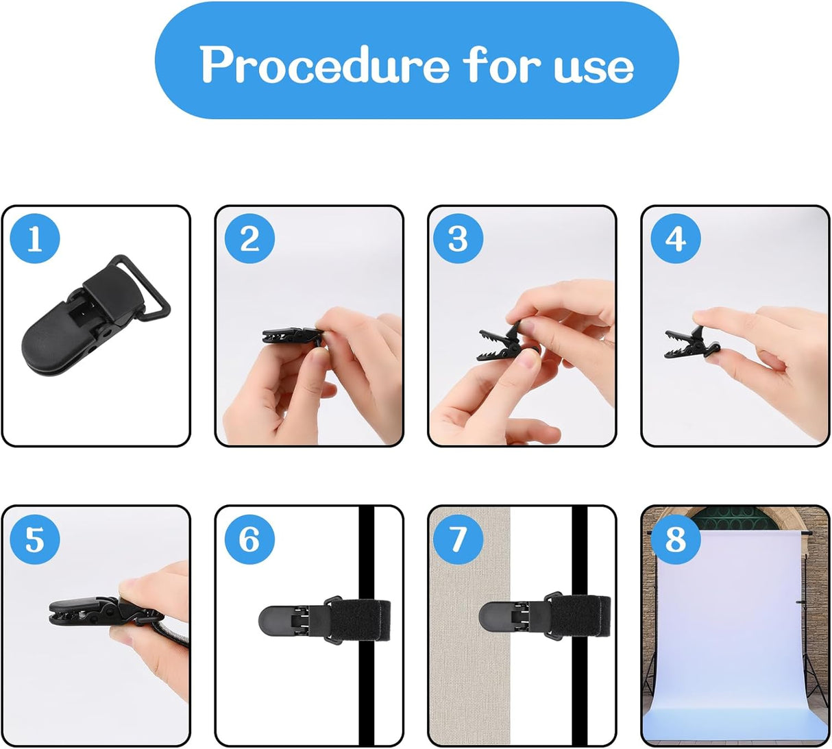 12 Pack Garden Flag Clips Anti Wind Garden Flag Stand Stoppers Flags Pole Clips to Hold Flags in Place, Support Rod Accessories (Black)