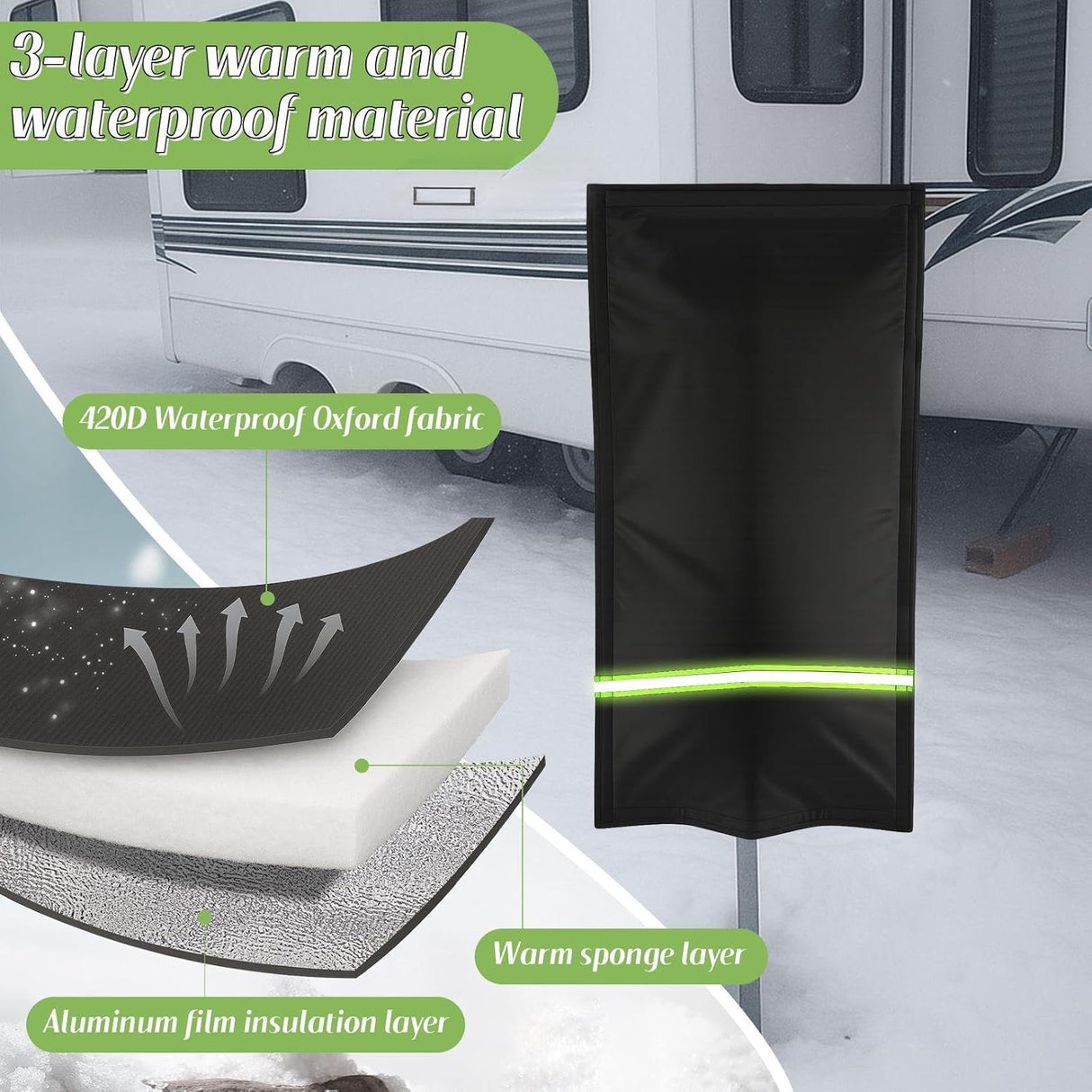 Insulated Outdoor Faucet Covers, 28”H x 15”W Reusable Easy On Cover Sock with Reflect Strip for Winter RV Park Yard Hydrant Freeze Protection Outside Water Spigot Sprinkler