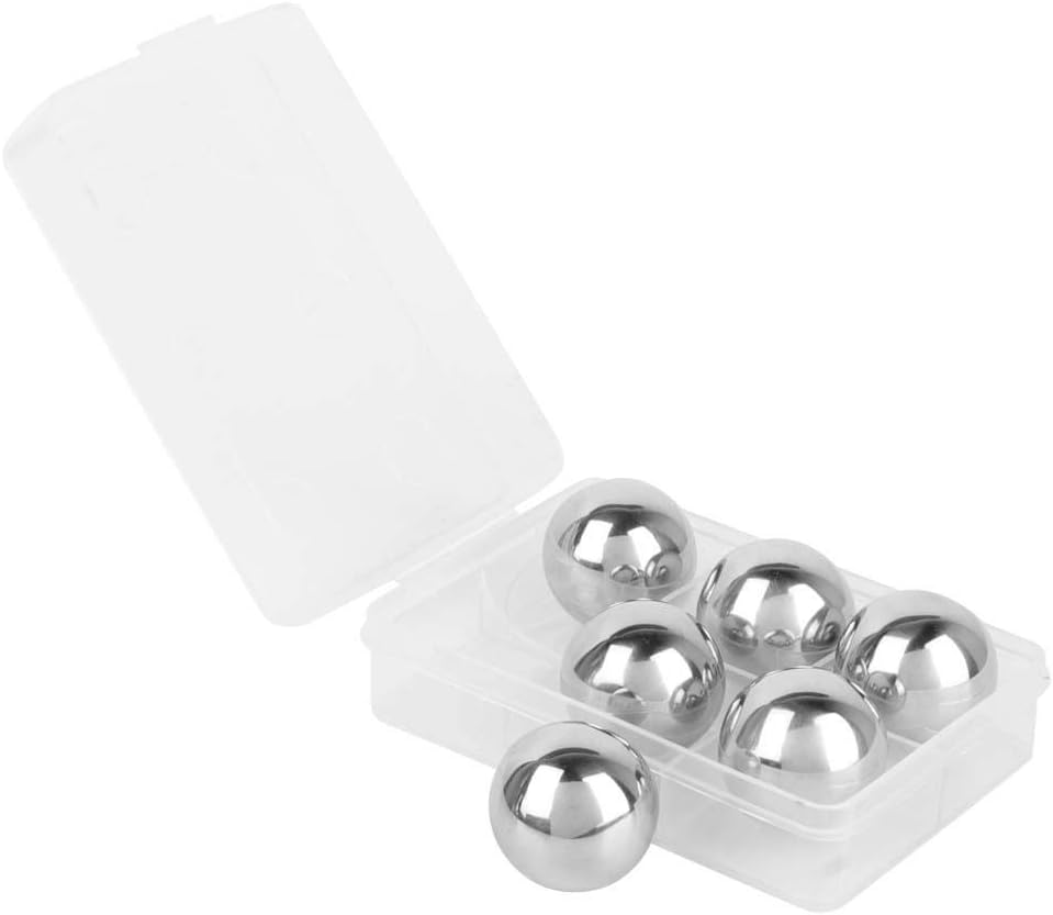 6Pcs Stainless Steel Ice Cubes Cooling Ball Whiskey Stones Reusable Metal Ice Cubes for Whiskey, Bourbon, Scotch, Vodka, Liqueurs, Beer Wine, Whiskey Rocks Chilling Stones.