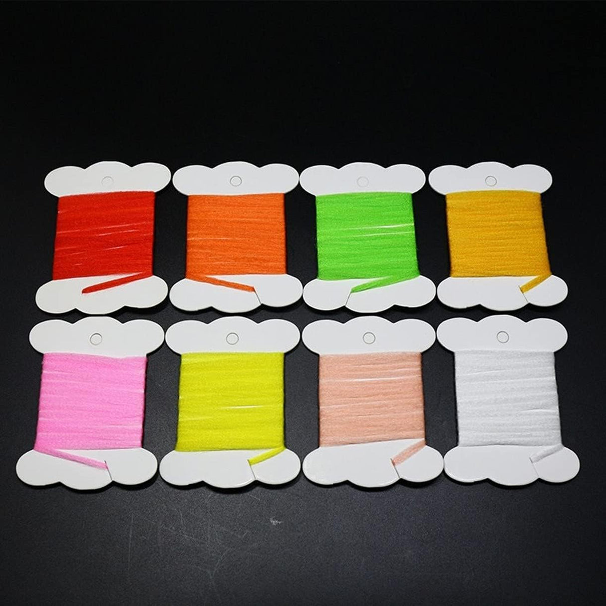 8 Colors/Set Polypropylene Floating Yarn 1yards per Card Dry Fly fibers Spinner Wings Fly Tying Parachutes Materials