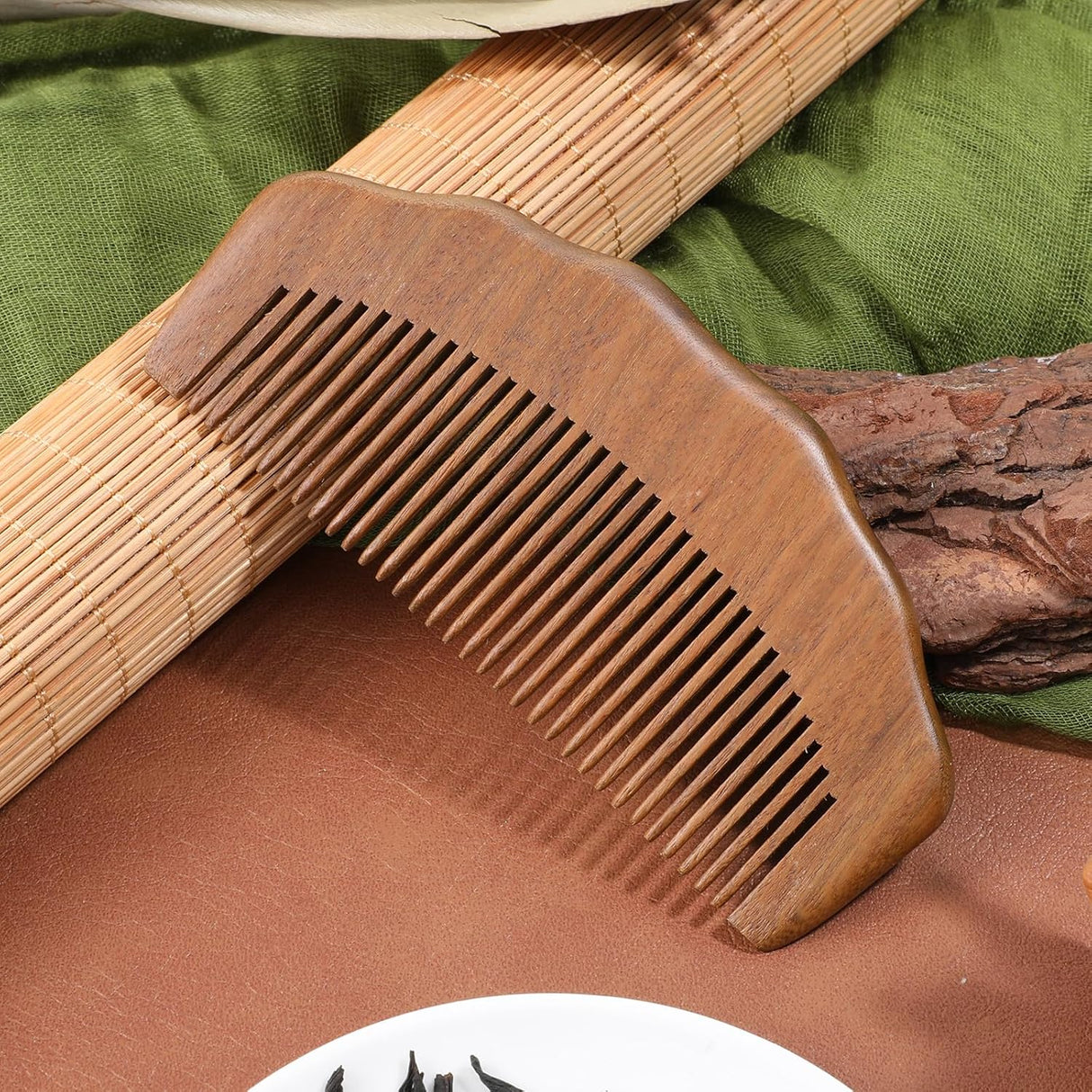 Wooden Comb for Women Hair Growth, Labor Comb for Pain Natural Wide Tooth for Curly Portable Scalp Massage Combs Sandalwood Combs for Curly, Thick, Wavy Hair with Gift Bag