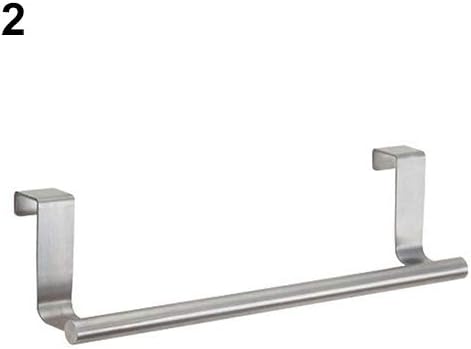 Stainless Steel Over The Cabinet Dish and Hand Towel Bar Holder Over Kitchen Drawer Door Towel Rack Hook Bathroom Towel Hanger 23 cm