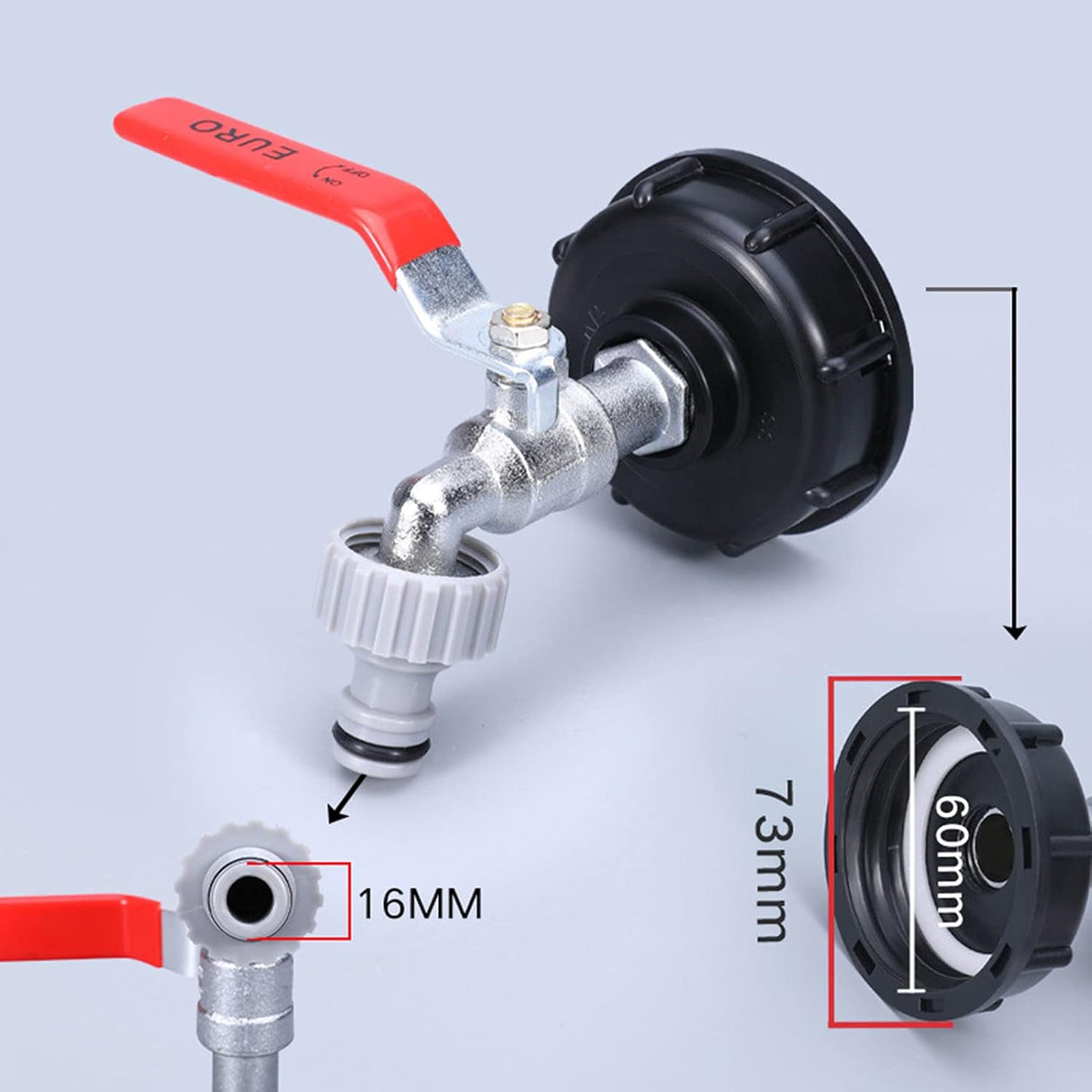 IBC Faucet Connector S60X6 1000L Tank Faucet with 1/2\